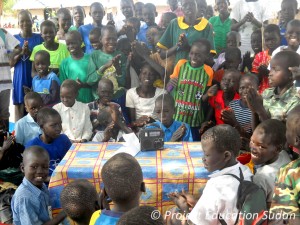 Students in South Sudan listen to their favorite shortwave radio program, VOA Special English.
