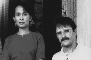 Dan Robinson with Aung San Suu Kyi.
