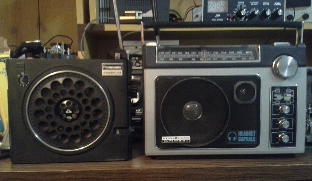 Mike's Panasonic RF-888 (left) and his  GE Super Radio II (right)