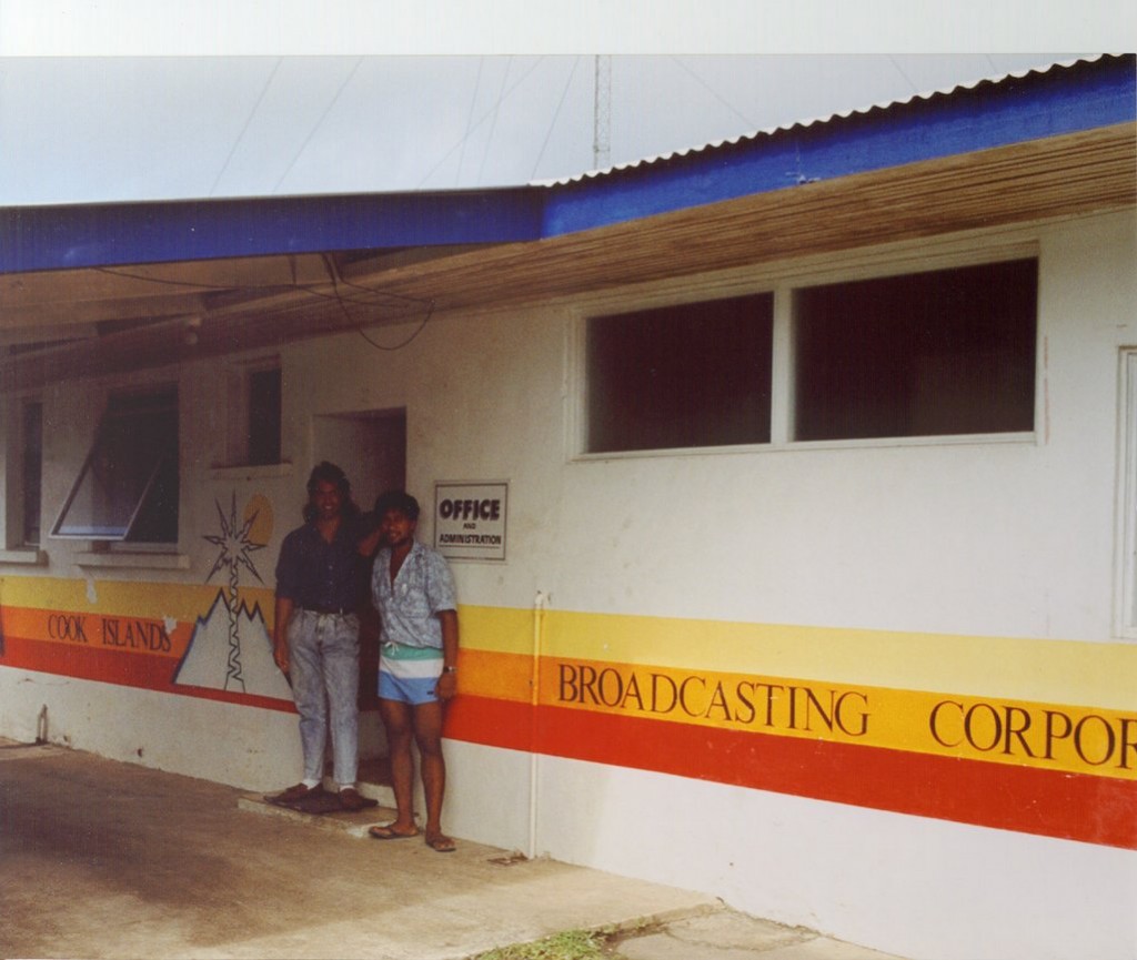 Two engineers from Radio Cook Islands, photographed during my visit in April, 1993. (Photo: Guy Atkins)