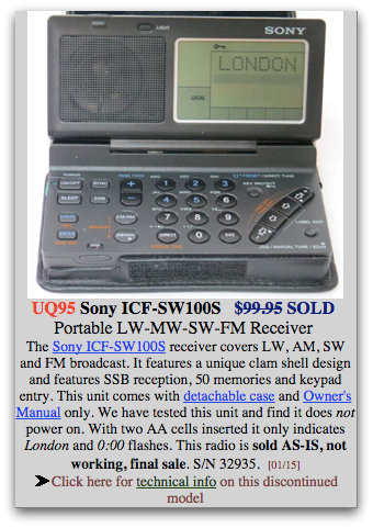 ICF-SW100-Used-NonWorking