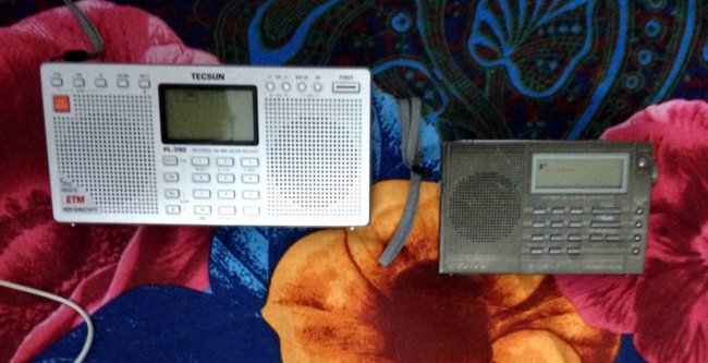 Vimal's favorite radios are the Tecsun PL 390 and the Eton E100. (Photo: Vimal)