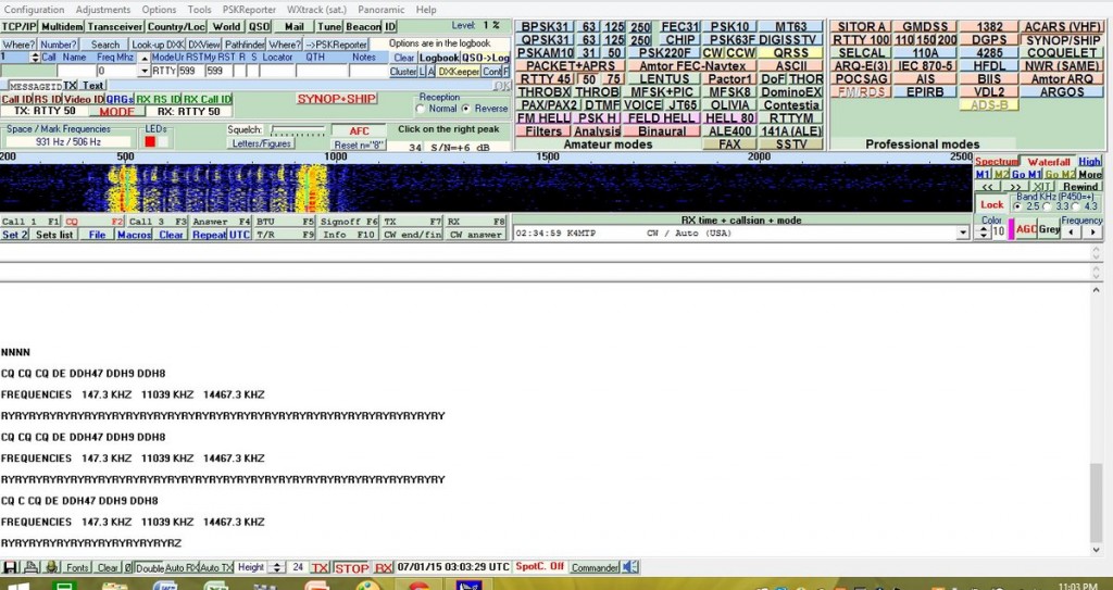 German RTTY station with message loop. Deciphered via MultiPSK.