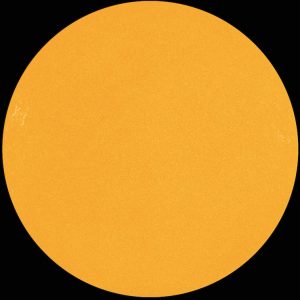 At time of posting, the Sun has no Sun spots at all. The sun is blank--no sunspots, which means very low solar activity. Credit: SDO/HMI (Click to enlarge)