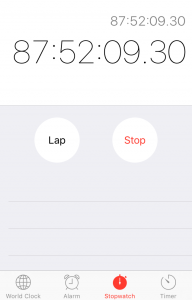 My iPhone stopwatch has been tracking the test.
