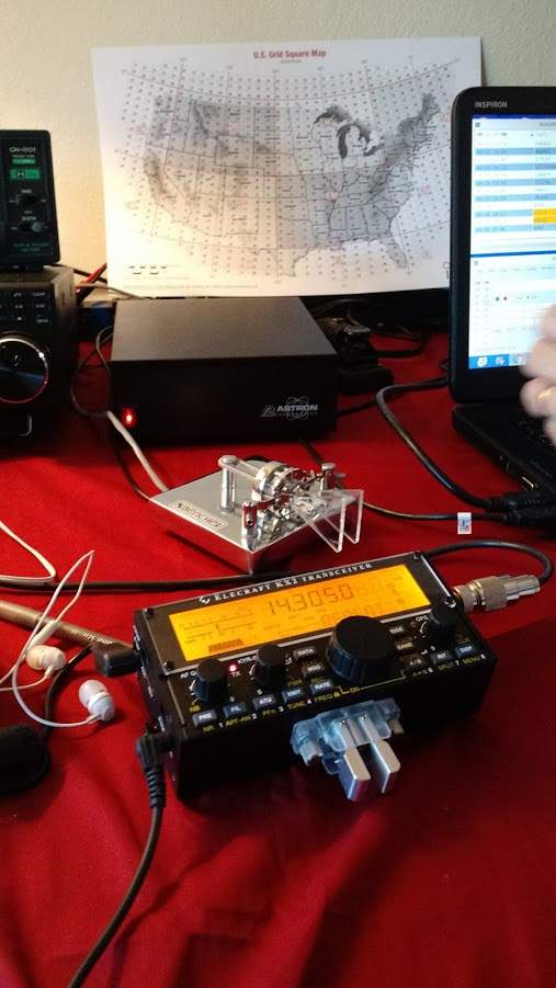 Using the Elecraft KX2 on 40 meters at the W4DXCC conference while attached to a 20 meter hex beam. 