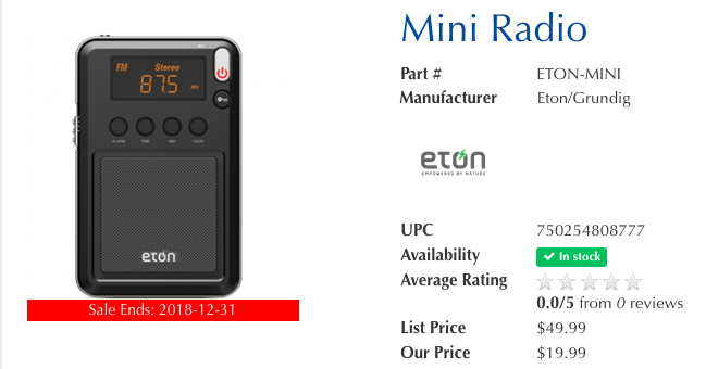 Elite Mini AM/FM/Shortwave Radio