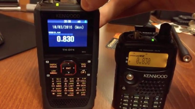 TC notes differences between Kenwood TH-D74 and TH-F6A on MW/SW