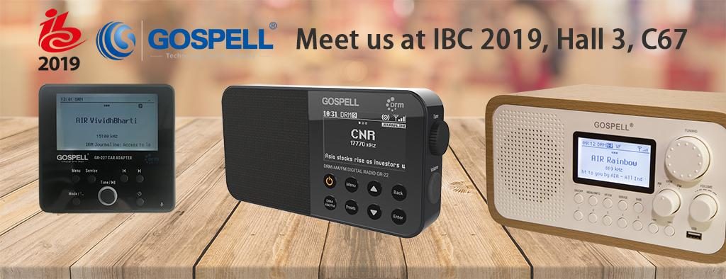 Gospell product lineup for IBC 2019 includes the GR-22 portable DRM radio |  The SWLing Post