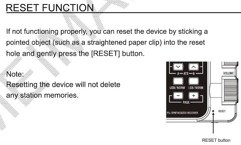PL-880 Reset Function