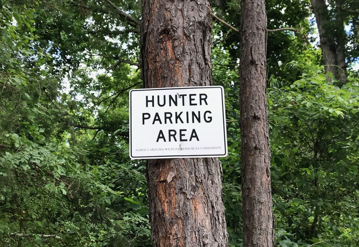 Hunter Parking Area Sign