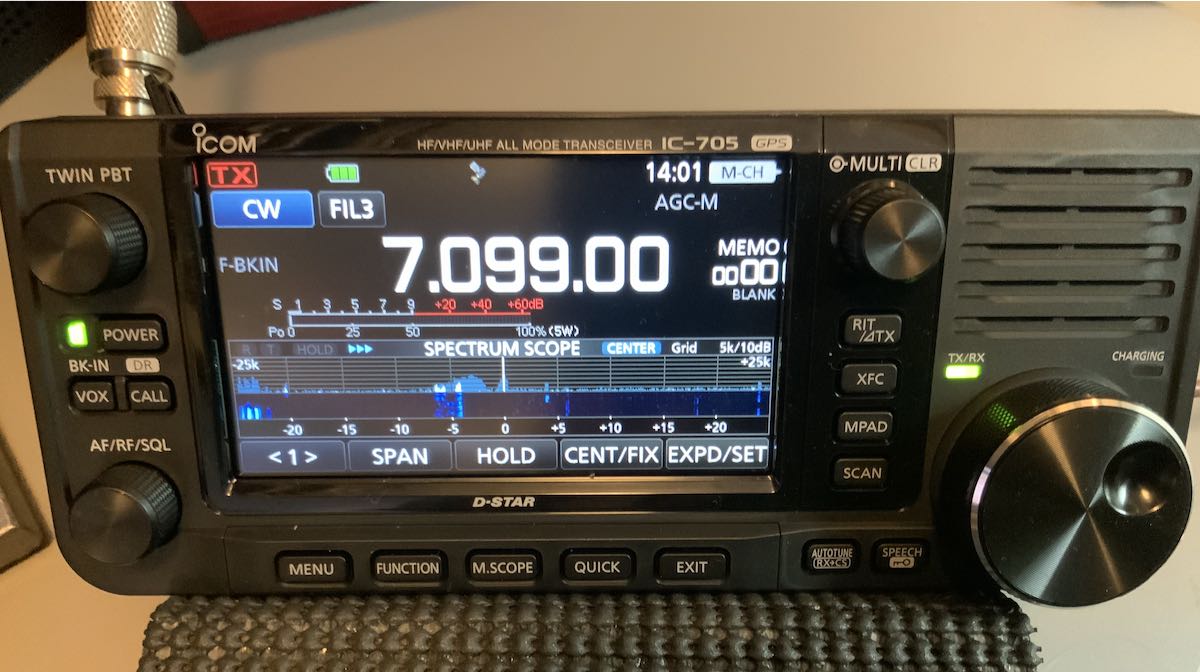 Icom IC-705: Let's see how long it'll receive with supplied BP-272