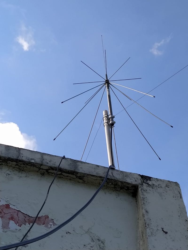 Discone antenna finished  Ham radio antenna, Radio antenna, Antenna