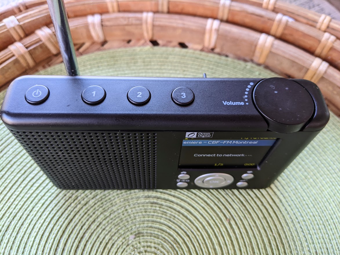 Ocean Digital WR-23F Portable FM Internet Radio 2.4” Color LCD Built-in  Battery Wi-Fi Bluetooth (Black)